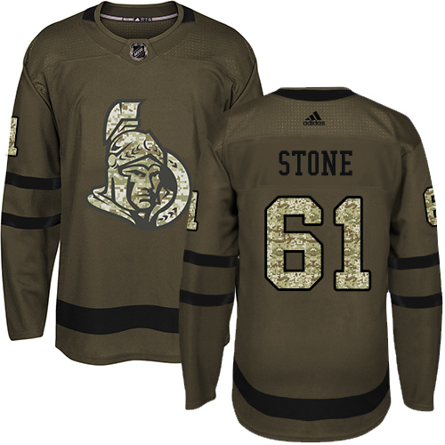 Adidas Senators #61 Mark Stone Green Salute to Service Stitched Youth NHL Jersey - Click Image to Close